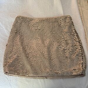 Forever 21 Sequin Mini Skirt - Beige